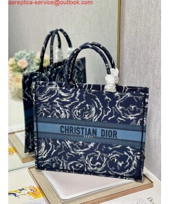 Replica Dior M1286 Large Book Tote Blue Dior Roses embroidery 2