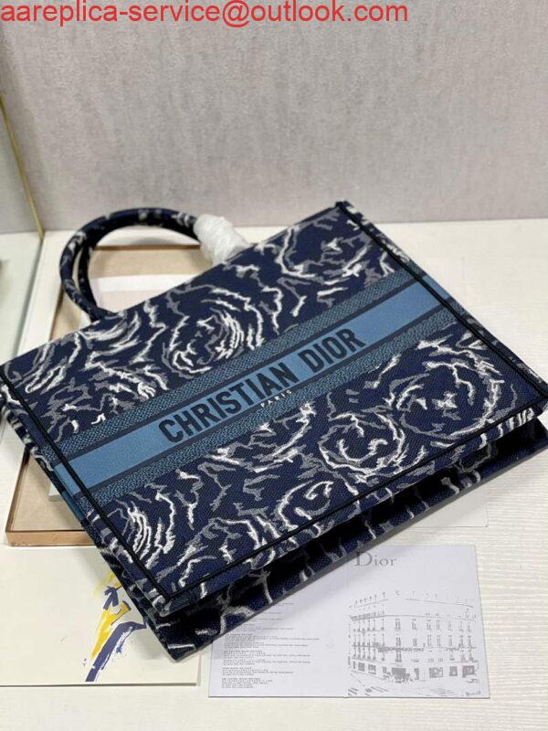 Replica Dior M1286 Large Book Tote Blue Dior Roses embroidery 5