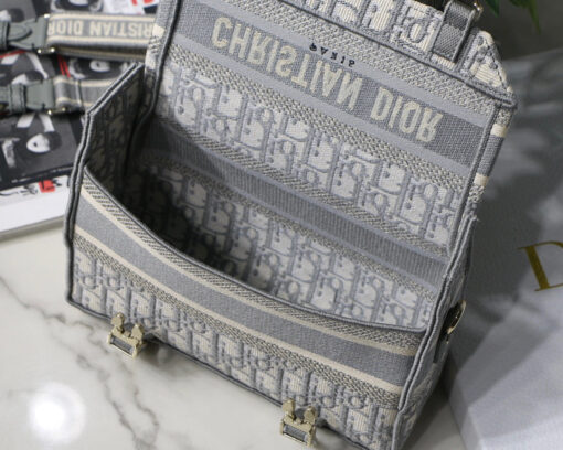 Replica Dior M1241 Small Diorcamp Bag Gray Dior Oblique Embroidery 7