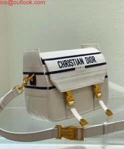 Replica Dior M1243 Small Diorcamp Bag White and Blue Smooth Calfskin