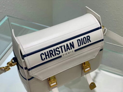 Replica Dior M1243 Small Diorcamp Bag White and Blue Smooth Calfskin 2