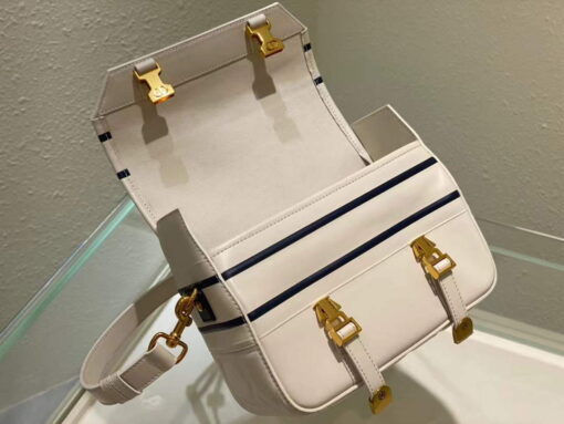 Replica Dior M1243 Small Diorcamp Bag White and Blue Smooth Calfskin 7