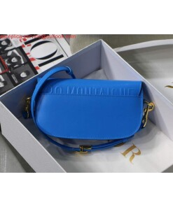 Replica Dior M9327 dior Bobby bag East West Box Calfskin Blue 2