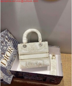 Replica Dior M0565 Medium Lady D-Life Bag Light Yellow Cupidon Embroidery 2