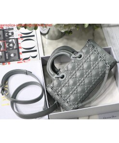 Replica Dior M0540 Lady D-joy Bag Grey Cannage Calfskin 2