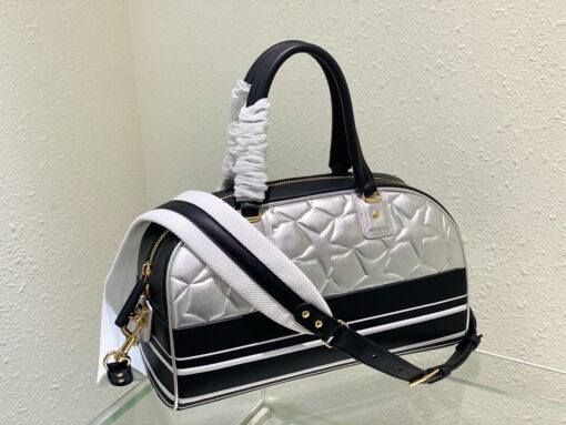 Replica Dior M6202 Medium Dior Vibe Zip Bowling Bag Black and Silver Smooth Calfskin 5