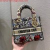 Replica Dior M0565 Medium Lady D-lite Embroidery Bag Blue 10