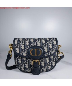 Replica Dior M9319 Dior Bobby Medium Bag Oblique Jacquard Navy Blue 2