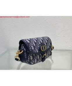 Replica Dior M9327 Bobby bag East West Oblique Jacquard Navy Blue Box Calfskin