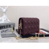 Replica Dior S0204 Lady Dior Pouch Ultramatte Cannage Calfskin Red 10