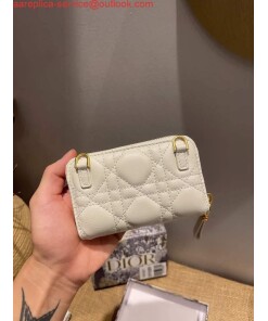 Replica Dior Caro Mini zipper clutch 5087 White 2