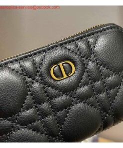 Replica Dior Caro Mini zipper clutch 5087 Black