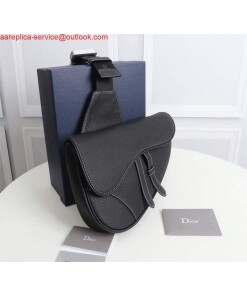 Replica Dior 1ADPO093 Saddle Men Bag Grained Calfskin Black