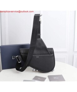 Replica Dior 1ADPO093 Saddle Men Bag Grained Calfskin Black 2