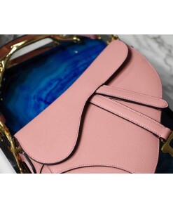 Replica Dior M0446 Dior Saddle Bag M0447 Pink Grained Calfskin