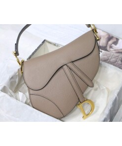 Replica Dior M0446 Dior Saddle Bag Grey Grained Calfskin