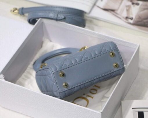 Replica Dior S0856 MICRO LADY Dior Bag Cloud Blue Cannage Lambskin 6