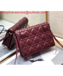 Replica Dior S0855 Dior Lady Dior Pouch Wine Red Ultramatte Cannage Calfskin 2