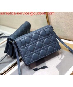 Replica Dior S0855 Dior Lady Dior Pouch Ultramatte Cannage Calfskin Navy Blue 2