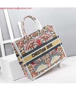 Replica Dior M1296 Book Tote Christian Dior Small Multicolor Red and Green