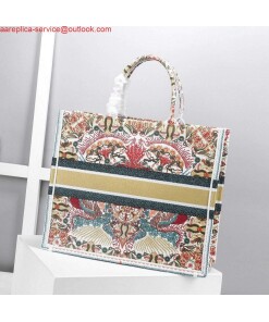 Replica Dior M1296 Book Tote Christian Dior Small Multicolor Red and Green 2