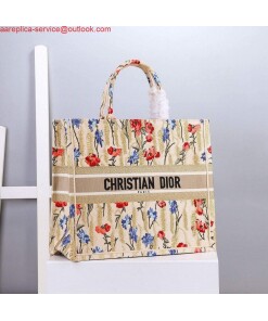 Replica Dior M1296 Book Tote Christian Dior Small Beige Multicolork