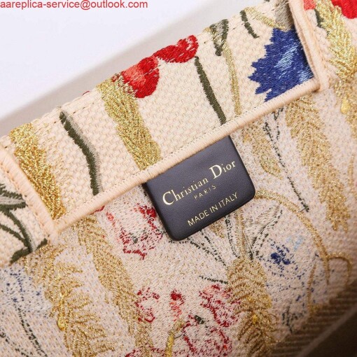 Replica Dior M1296 Book Tote Christian Dior Small Beige Multicolork 8