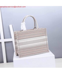 Replica Dior M1286 Dior Book Tote small Pink D-Stripes Embroidery