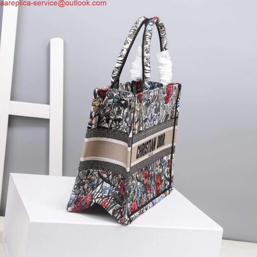 Replica Dior M1286 Dior Book Tote Small Multicolor Flowers Embroidery 4