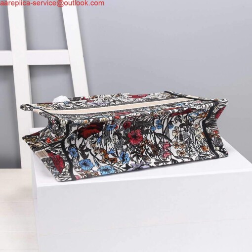 Replica Dior M1286 Dior Book Tote Small Multicolor Flowers Embroidery 5