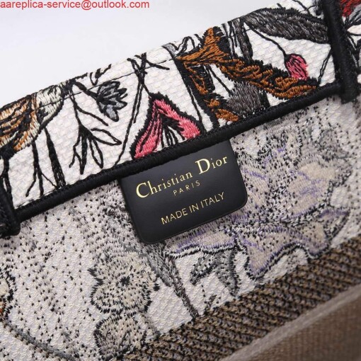 Replica Dior M1286 Dior Book Tote Small Multicolor Flowers Embroidery 8