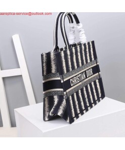 Replica Dior M1286 Dior Book Tote small Blue D-Stripes Embroidery 2