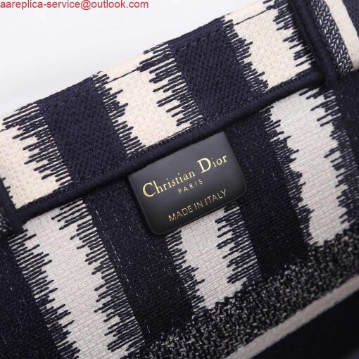 Replica Dior M1286 Dior Book Tote small Blue D-Stripes Embroidery 8