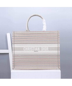 Replica Dior M1286 Dior Book Tote Pink D-Stripes Embroidery