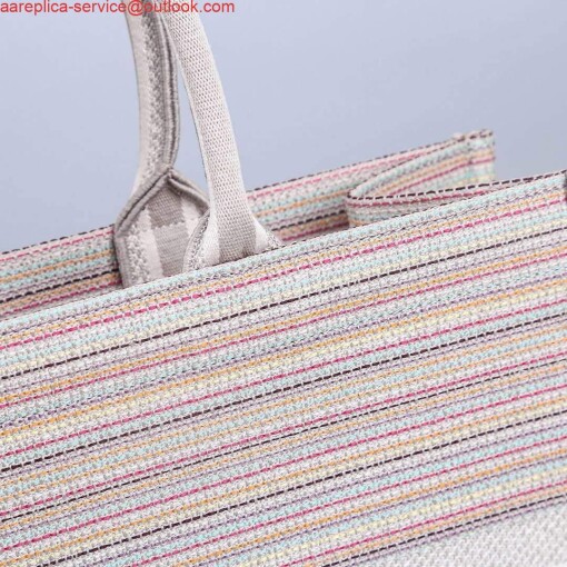 Replica Dior M1286 Dior Book Tote Pink D-Stripes Embroidery 5