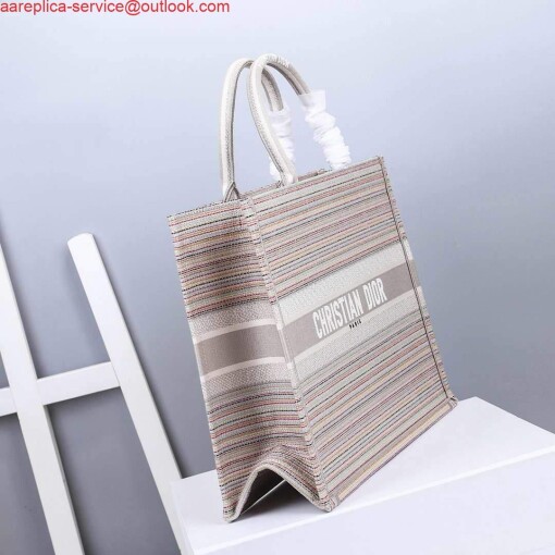 Replica Dior M1286 Dior Book Tote Pink D-Stripes Embroidery 6