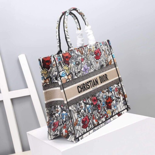 Replica Dior M1286 Dior Book Tote Multicolor Flowers Embroidery