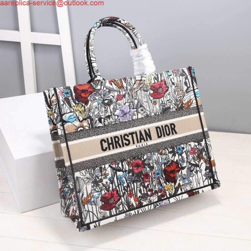 Replica Dior M1286 Dior Book Tote Multicolor Flowers Embroidery 3