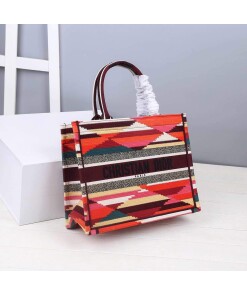 Replica Dior M1286 DIOR Book Tote Multicolor D-Stripes Embroidery