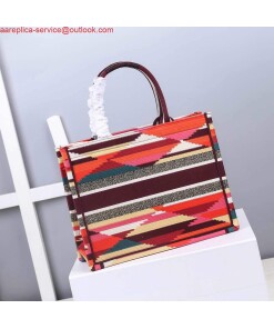 Replica Dior M1286 DIOR Book Tote Multicolor D-Stripes Embroidery 2