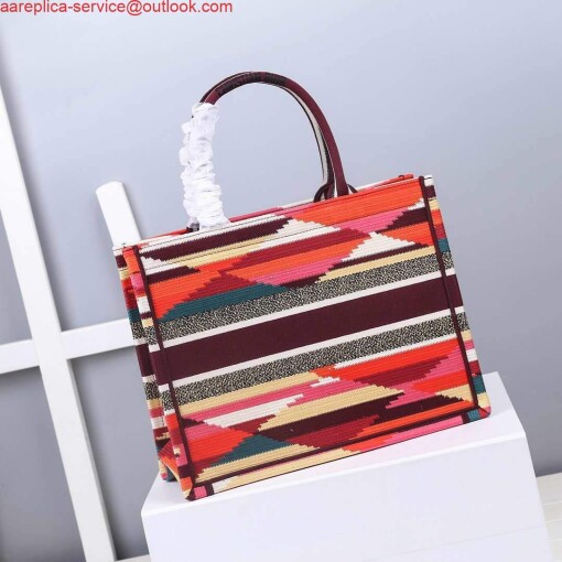 Replica Dior M1286 DIOR Book Tote Multicolor D-Stripes Embroidery 2