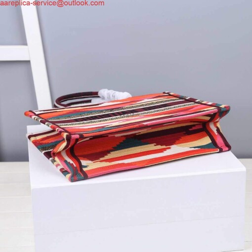 Replica Dior M1286 DIOR Book Tote Multicolor D-Stripes Embroidery 4