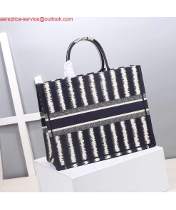 Replica Dior M1286 Dior Book Tote Blue D-Stripes Embroidery 2