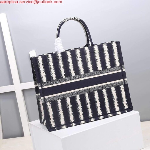 Replica Dior M1286 Dior Book Tote Blue D-Stripes Embroidery 2