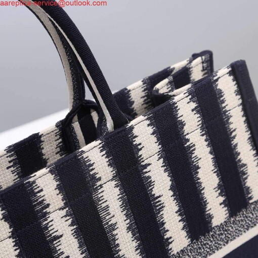 Replica Dior M1286 Dior Book Tote Blue D-Stripes Embroidery 5