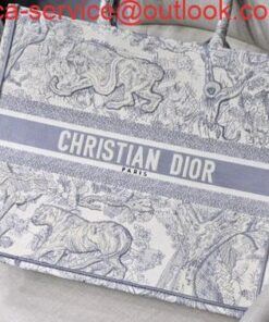 Replica Dior M1286 Book Tote Christian Dior Shoulder Shopping Bag Lion Printer Gray