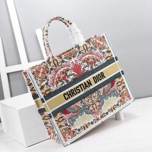 Replica Dior M1286 Book Tote Christian Dior Multicolor Red and Green