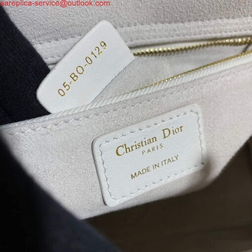 Replica Dior M0566 Large Lady Dior Bag White Cannage Lambskin 7