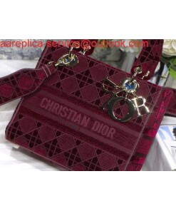 Replica Dior M0565 Lady Dior Medium Tote Bag M950 Wine Red