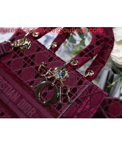 Replica Dior M0565 Lady Dior Medium Tote Bag M950 Wine Red 2